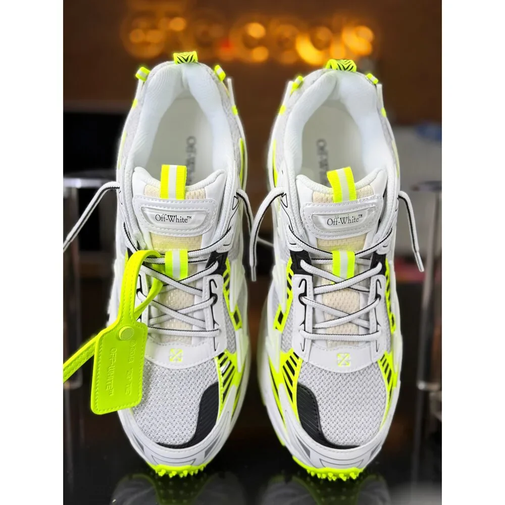 Off-White Be Right Back Sneakers White Neon Yellow Black – Men’s Designer Runni